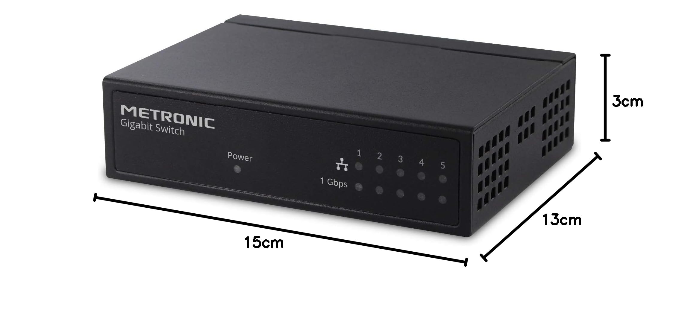 METRONIC 495580 Commutateur RJ45 5 ports Ethernet Noir