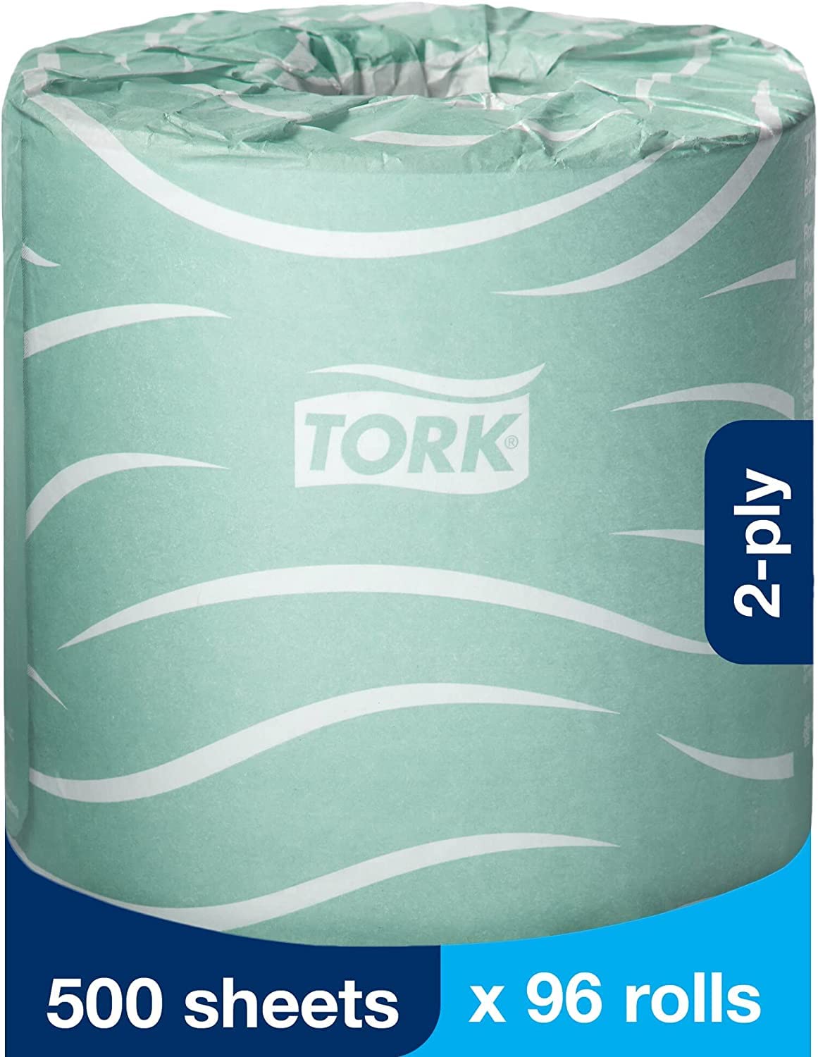 Tork Toilet Paper Roll White T24, Universal, 2-Ply, 96 x 500 sheets, TM1616S & Multifold Hand Towel Natural H2, Universal, 100% Recycled Fibers, 16 x 250 Sheets, MK520A