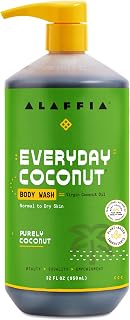 Alaffia Body Wash, Everyday Coconut – Moisturizing Soap with Nourishing Coffee Berry Extract & Coconut Water, Vegan & Cruelty-Free, 32 Oz