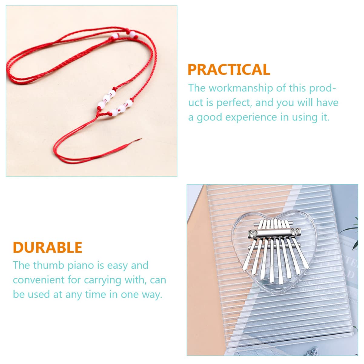 BESPORTBLE Kalimba Musical Instrument 21-key Mini Finger Piano Creative Decorative Toy for Kids Adults Beginners