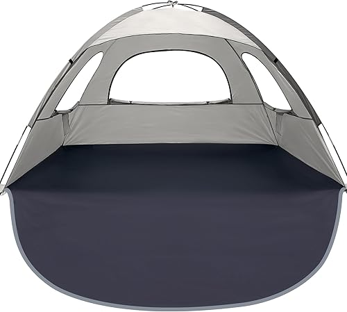 Miniatura 20 de WhiteFang - Tienda de campaña portátil con protección contra los rayos UV para la playa, refugio del sol para 3/4/6/8 personas, piso extensible con