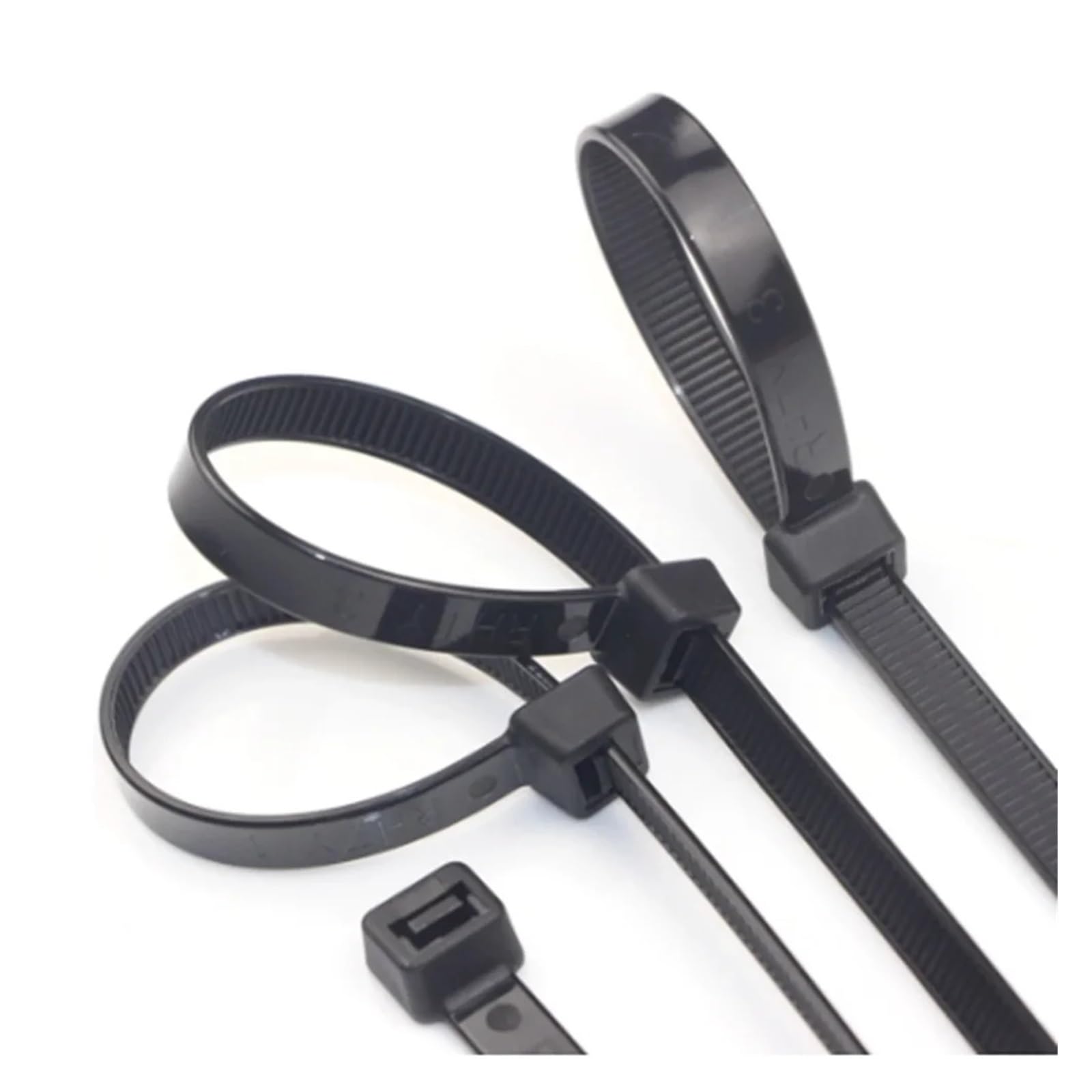 250 Stück/500 Stück/Beutel, kompatibel for 150,200,300,350,400,450,500 mm Länge, 5 Breite, selbstsichernde schwarze Nylon-Kabelbinder(250pcs 5x400mm)