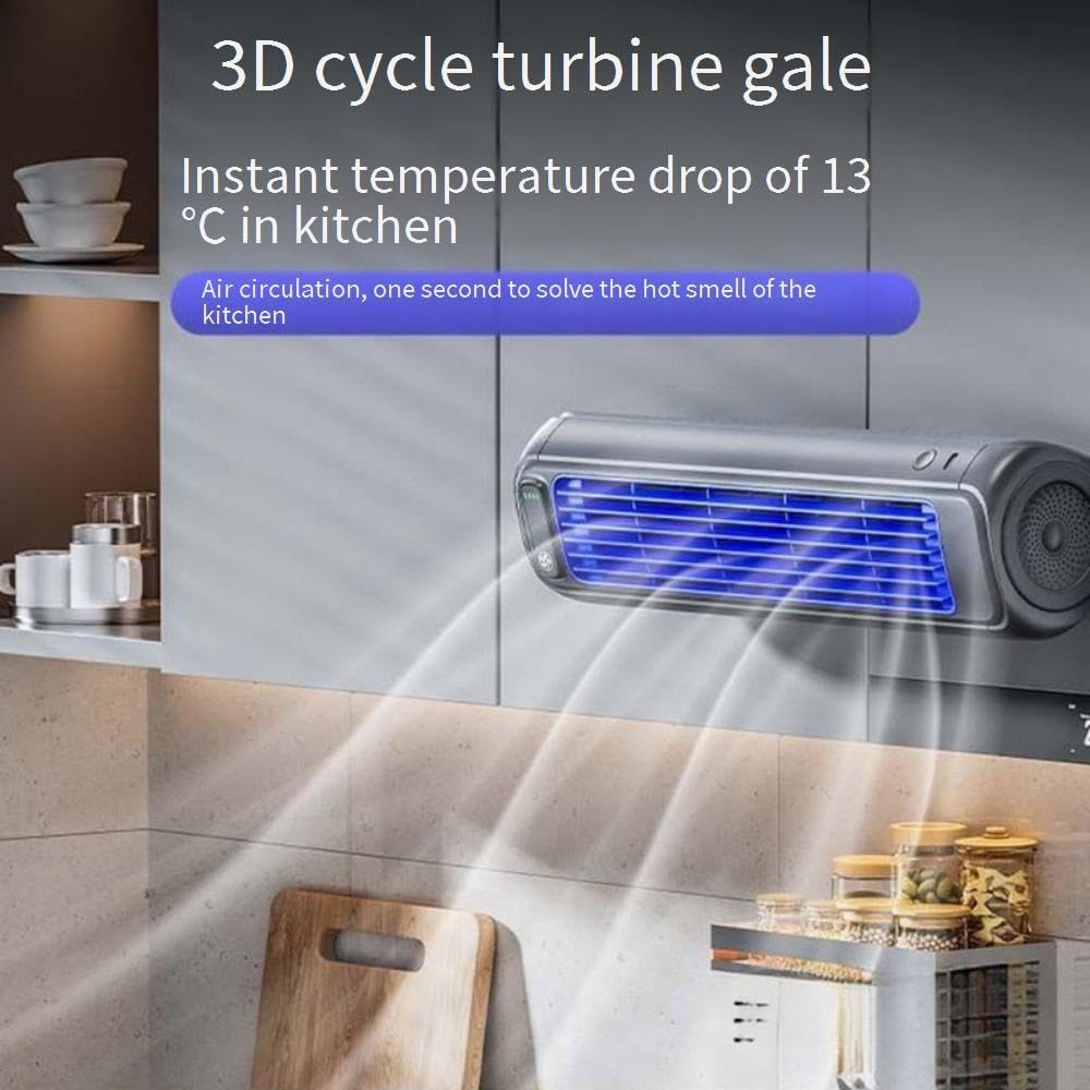 Aire Acondicionado PortáTil Cooling Ace Modelo 2026, Mini Ventilador con 3 Velocidades Y Pantalla TáCtil Led, Enfriador de Aire Recargable Por Usb Para Dormitorio, Cocina(Dark Gray)