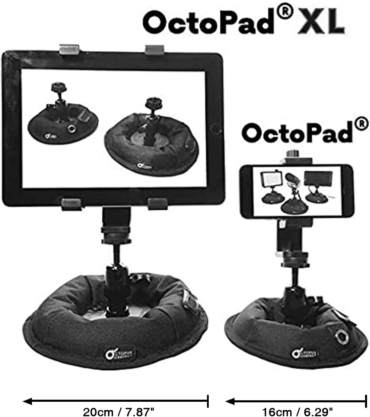 OctoPad XL Universal Large Table Tripod Base Stand, Bean Bag, Perfect for Slopes, Uneven Surfaces, with Universal 1/4" Thread, for Camera, Smartphones, Gimbals, Flashes, Monitors, Microphones : Electronics
