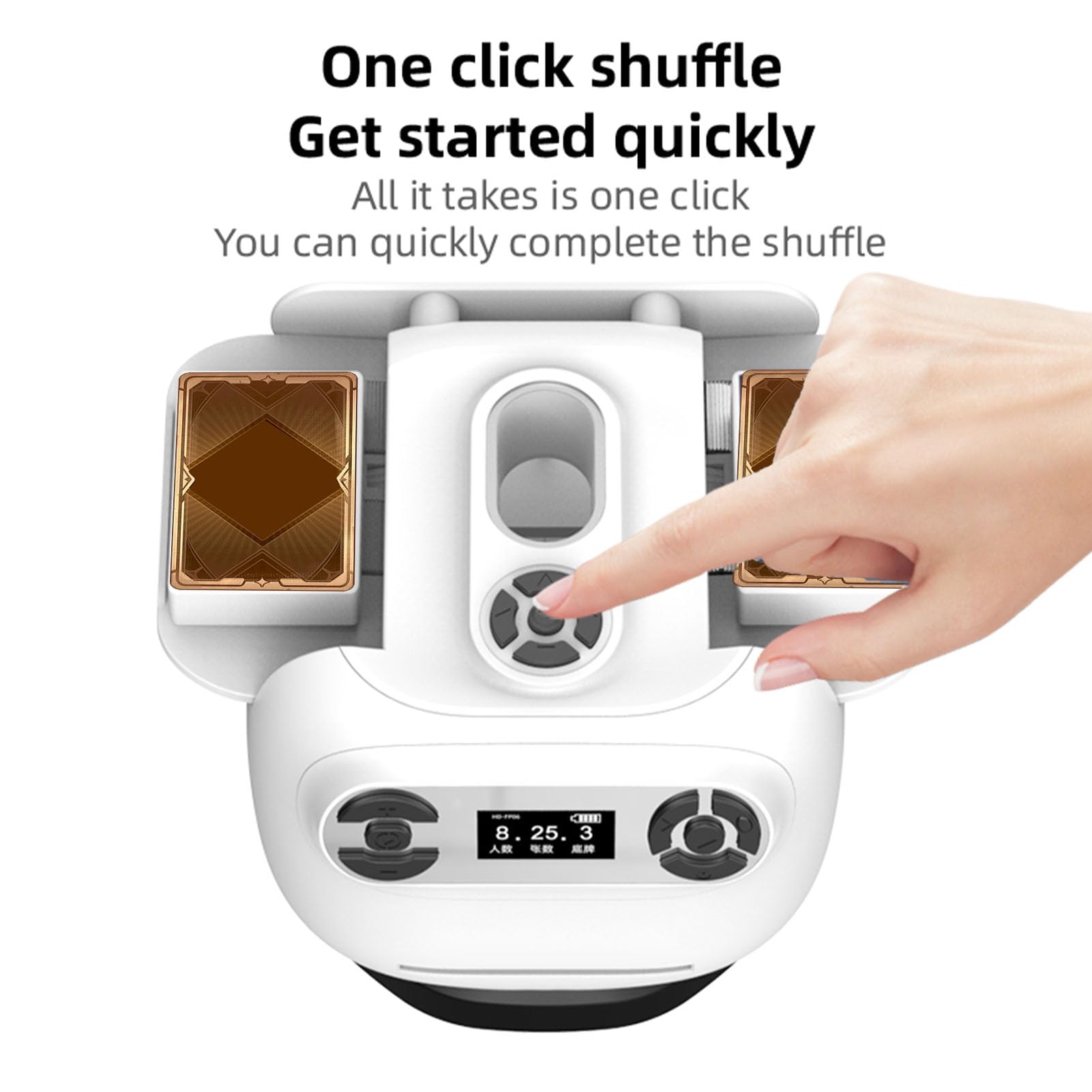 Luocute Barajador Automático de Tarjetas y Distribuidor, 360 ° Giratorio Programable Recargable Máquina de Barajado de Tarjetas Eléctricas para 8 Jugadores con 4 Controladores 2600mAh