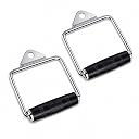 MRT SPORTS Heavy Duty D Handle Set of 2 for Gym Cable Machine | Steel Cable Attachment with Rubber Grip | Ideal for Lat Pulldown, Row & Strength Training gallery image
