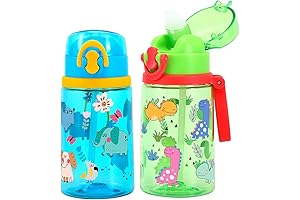 Home Tune Cute Kids Water Bottles with Straw - 2 Pack