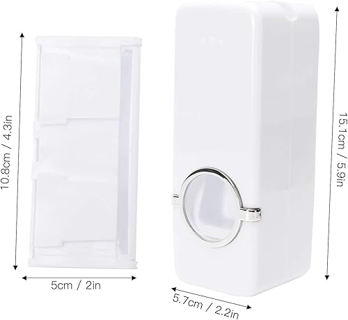 Miniatura 5 de Dispensador de pasta de dientes, exprimidor automático de pasta de dientes, soporte para cepillo de dientes montado en la pared, juego de estante