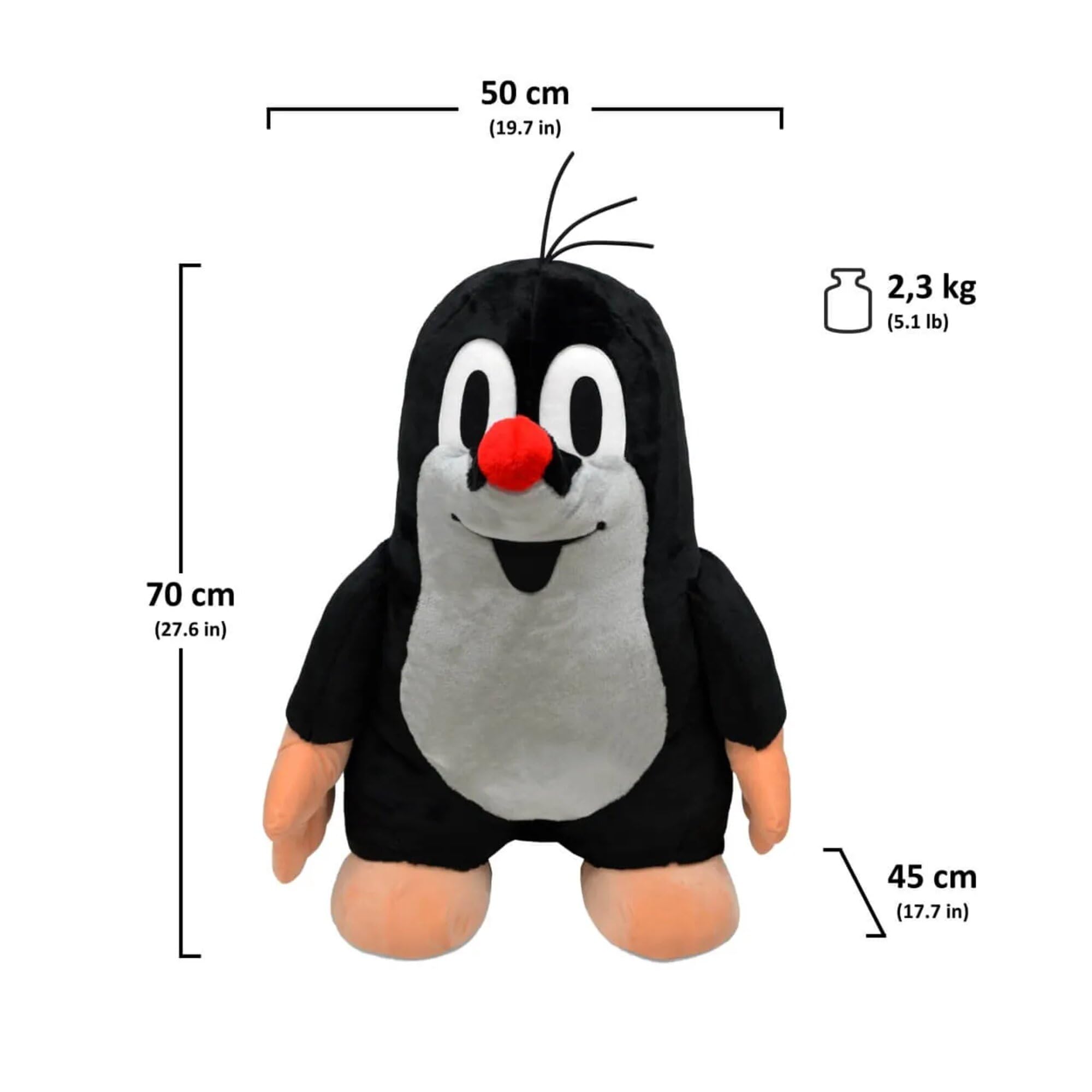Trullala Plüschfigur, der kleine Maulwurf riesig, aus der ''Sendung mit der Maus'' 70 cm