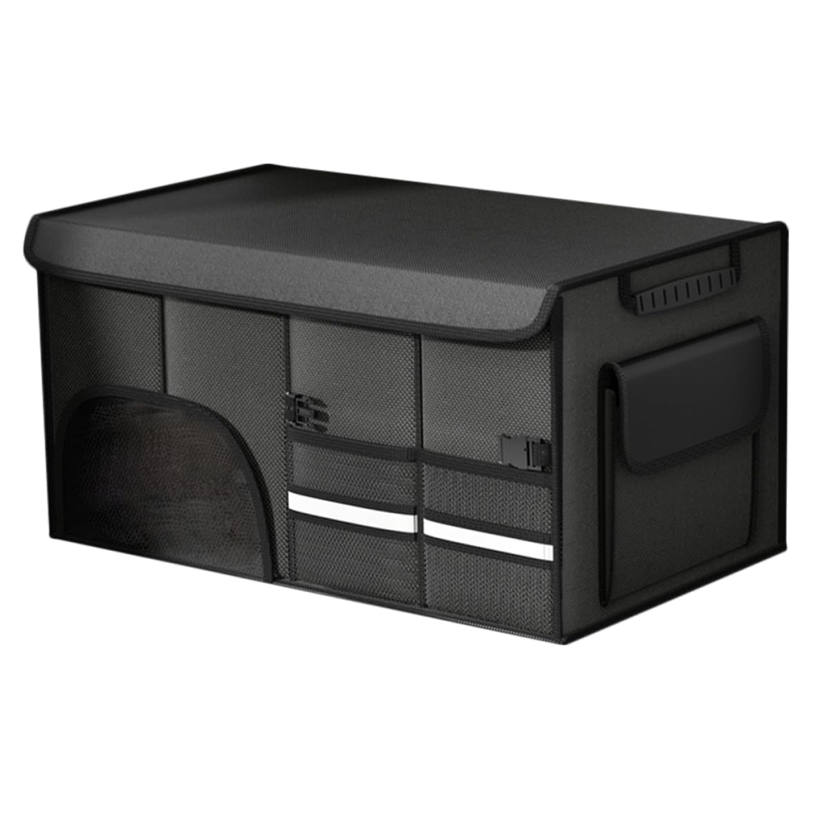 Organizer Bagagliaio Auto Pieghevole con Coperchio Oxford Nero