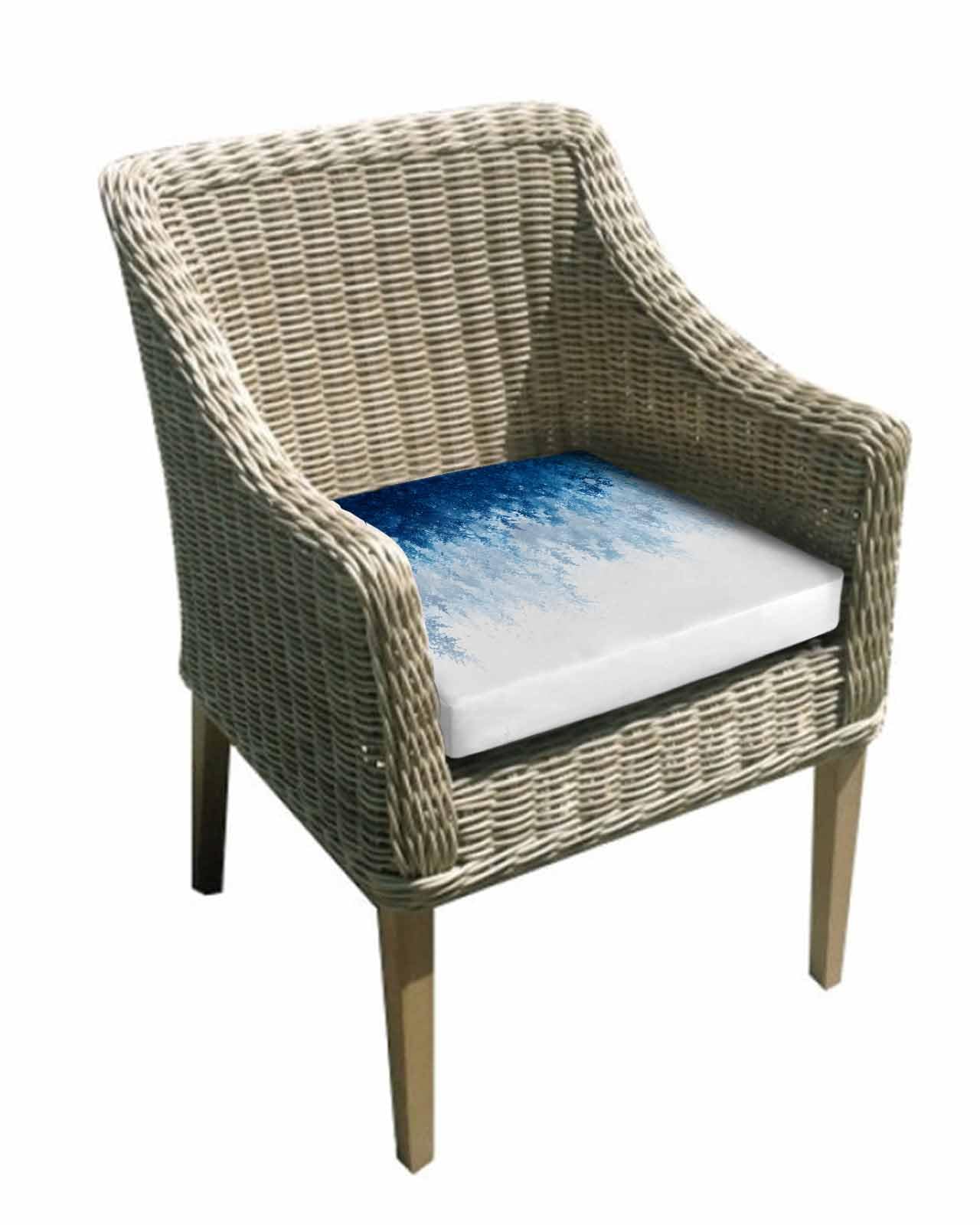 Blue Botanical Outdoor Cushion Chair Cover Set of 2 - Waterproof Couch Seat Covers, Spring Summer Farmhouse Retro Watercolor Patio Furniture Protector Cushions Slipcovers for Sofa/RV, 24