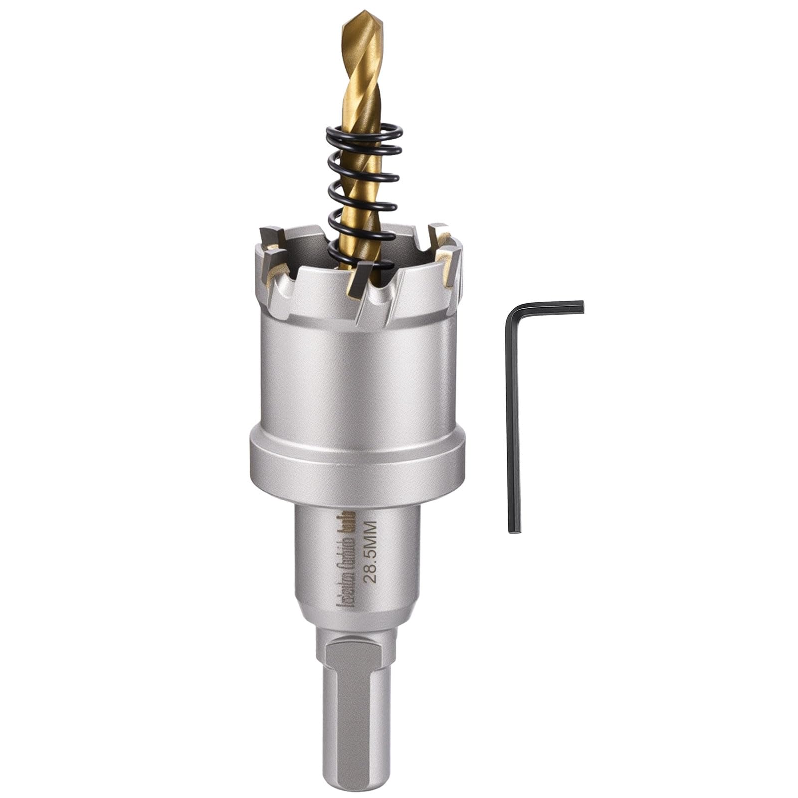 CoCud 1-1/8" (28.5mm) Hole Saw, Tungsten Carbide TCT Hole Cutters with Drill Bit - for Thick Hard Metal, Stainless Steel, Copper, Aluminum