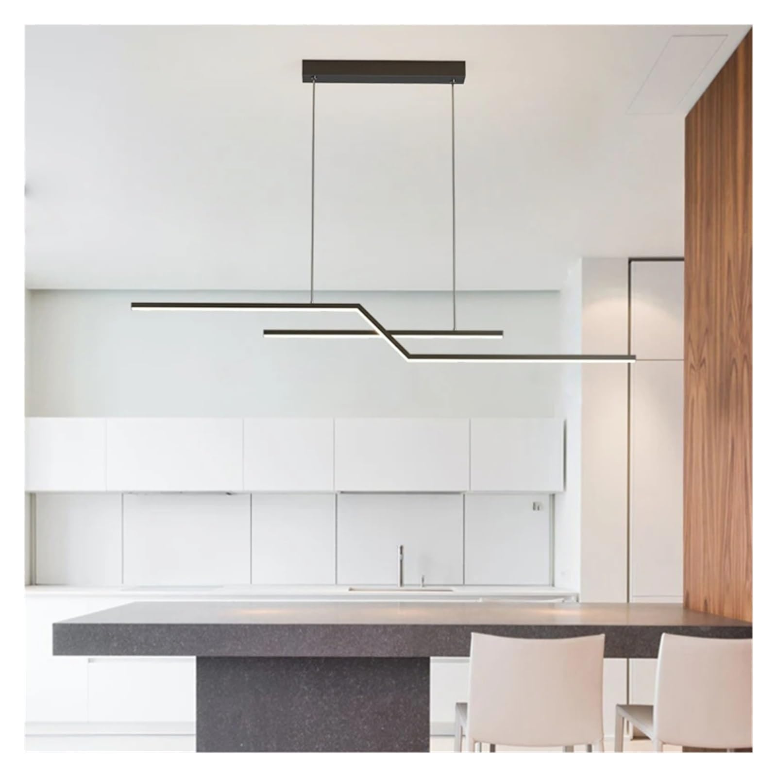 Lustre minimaliste à LED suspension noire de bureau moderne et bar