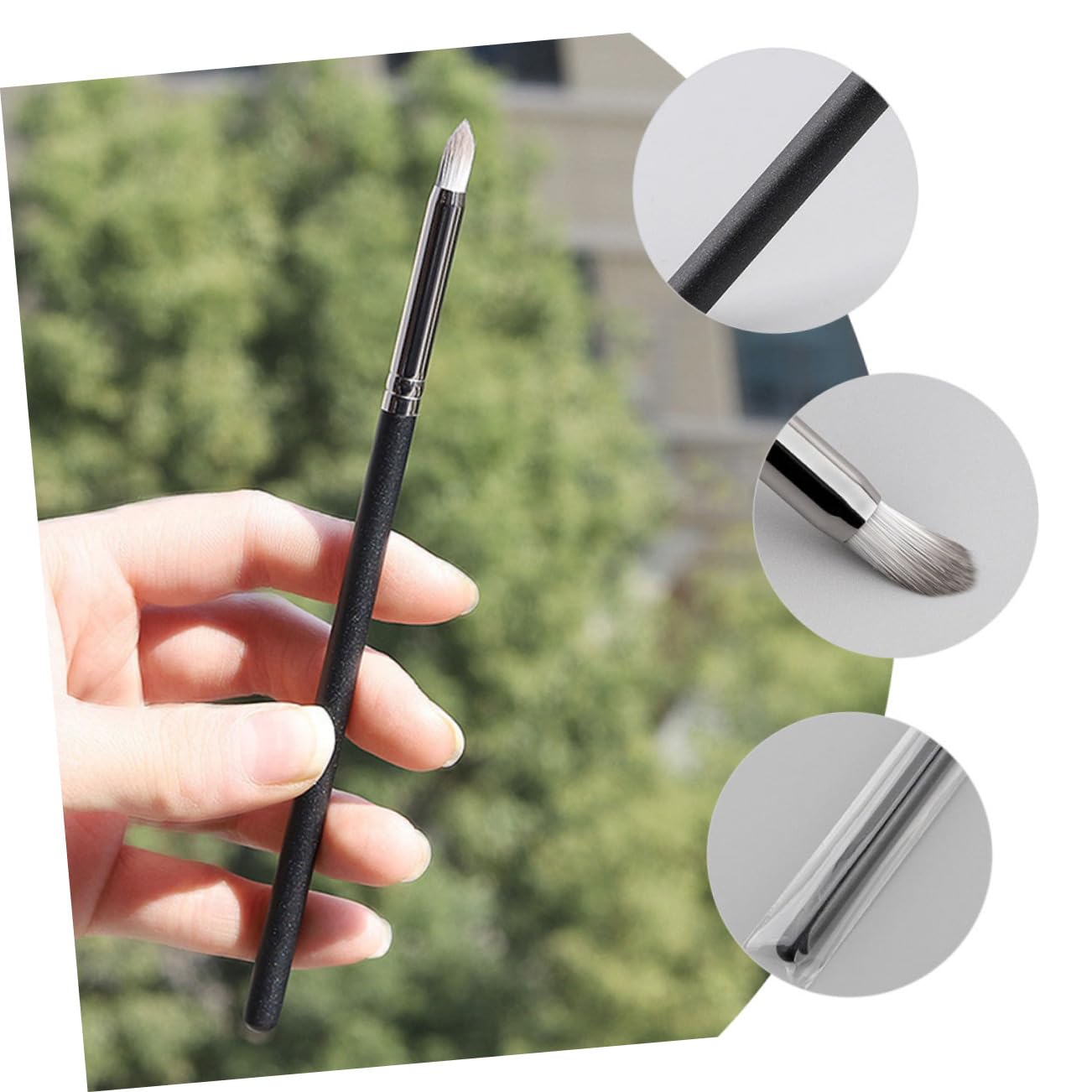 Baluue Supple Powder Brush Angled Concealer Brush Set 3pcs Makeup Supplies for Natural Finish Ideal for Women