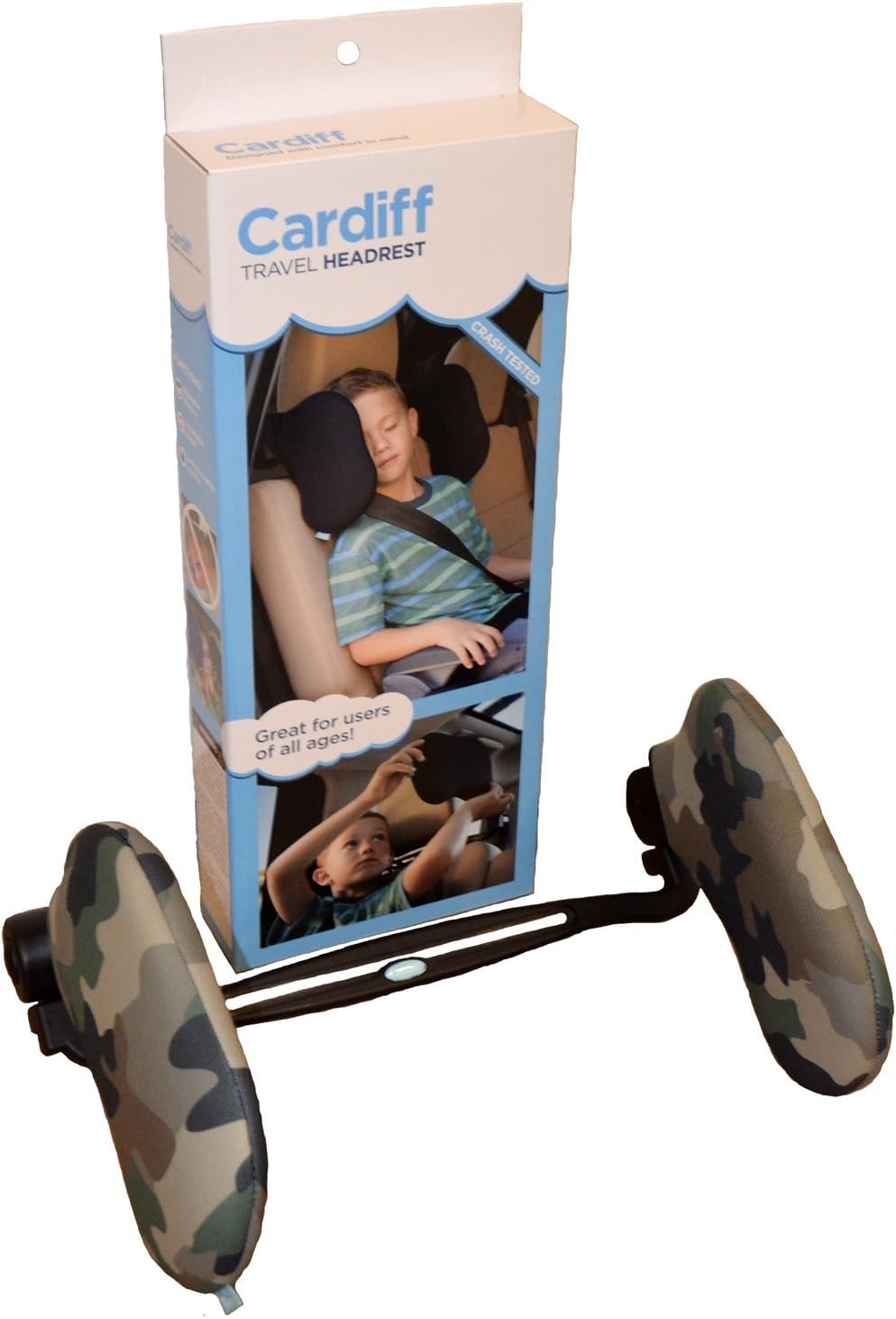 Cardiff Travel Headrest (Camo) The Best Neck Support Solution for Kids and Adults. Patented Product.