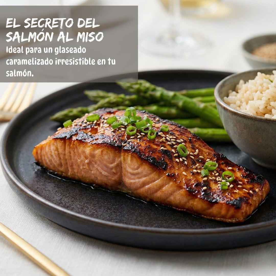 Umami Glaseado de Miso Japonés 250ml - Salsa Dulce y Salada para Salmón, Berenjenas y Carne - Ideal para Nasu Dengaku - Sin Conservantes - Sabor Umami Auténtico