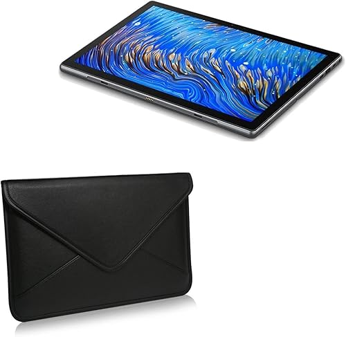 Miniatura 1 de BoxWave Funda compatible con Chuwi UBook Xpro  Elite Leather Messenger Pouch, Funda de cuero sintético con diseño de sobre, color negro azabache