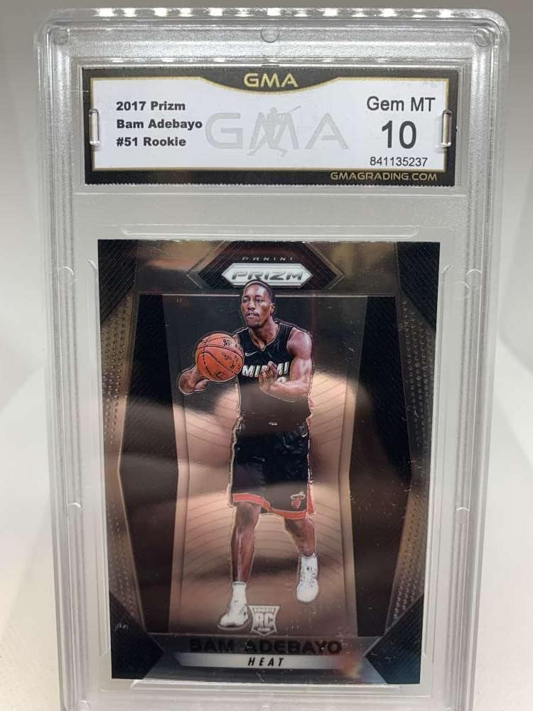 GMA Graded GEM MINT 10 841135237 2017-18 Panini Prizm #51 Bam Adebayo RC Rookie Card Miami Heat Professionally Graded Basketball Card in GEM MINT 10 Condition