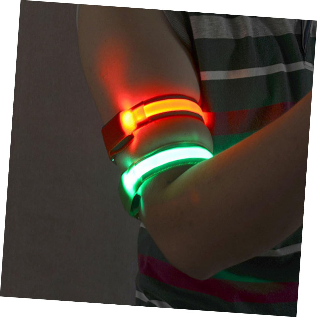 Toddmomy Brassard LED Et Tissu LED Bracelet LED Ceinture Réfléchissante LED Brassard Lumineux en Nylon