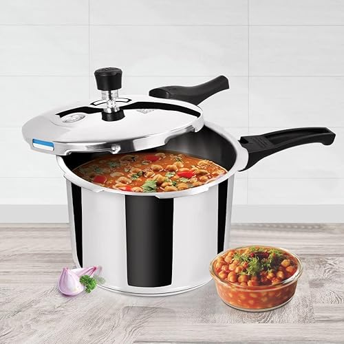 Miniatura 5 de Milton Pro Cook - Olla a presión de acero inoxidable de 3 litros con tapa exterior, color plateado, base compatible con inducción, tapa de bloqueo