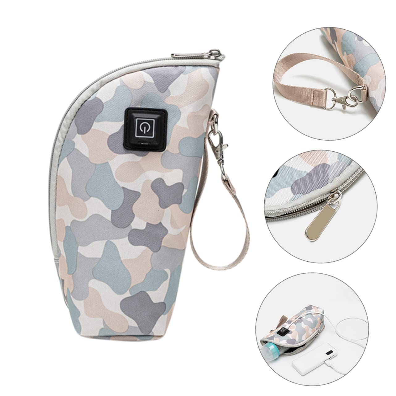Abaodam 3 Piezas calentador botellas biberón nevera portátil viaje calefactor calentadores calentador biberones funda calienta biberones temperatura constante Termo bolso mano