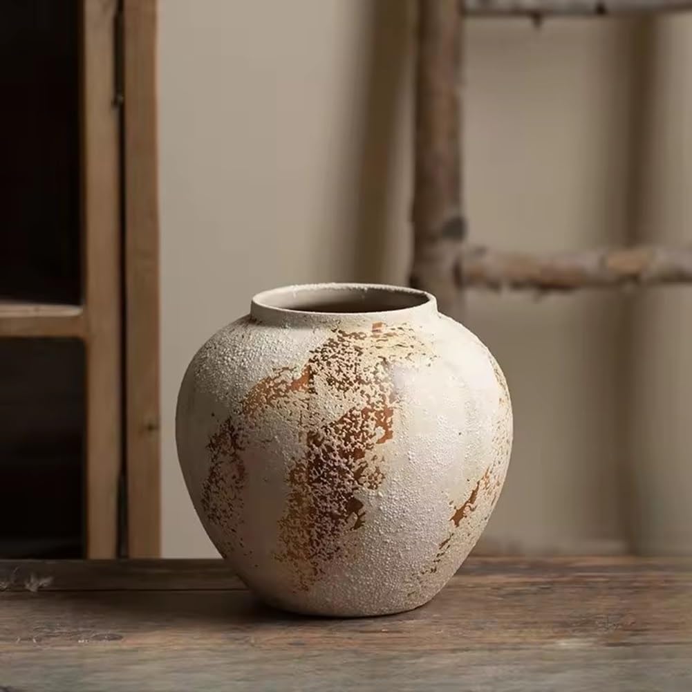 Farmhouse Tabletop Vase Vintage Ceramic Ornament Floral Arrangement Home Decorative Vase