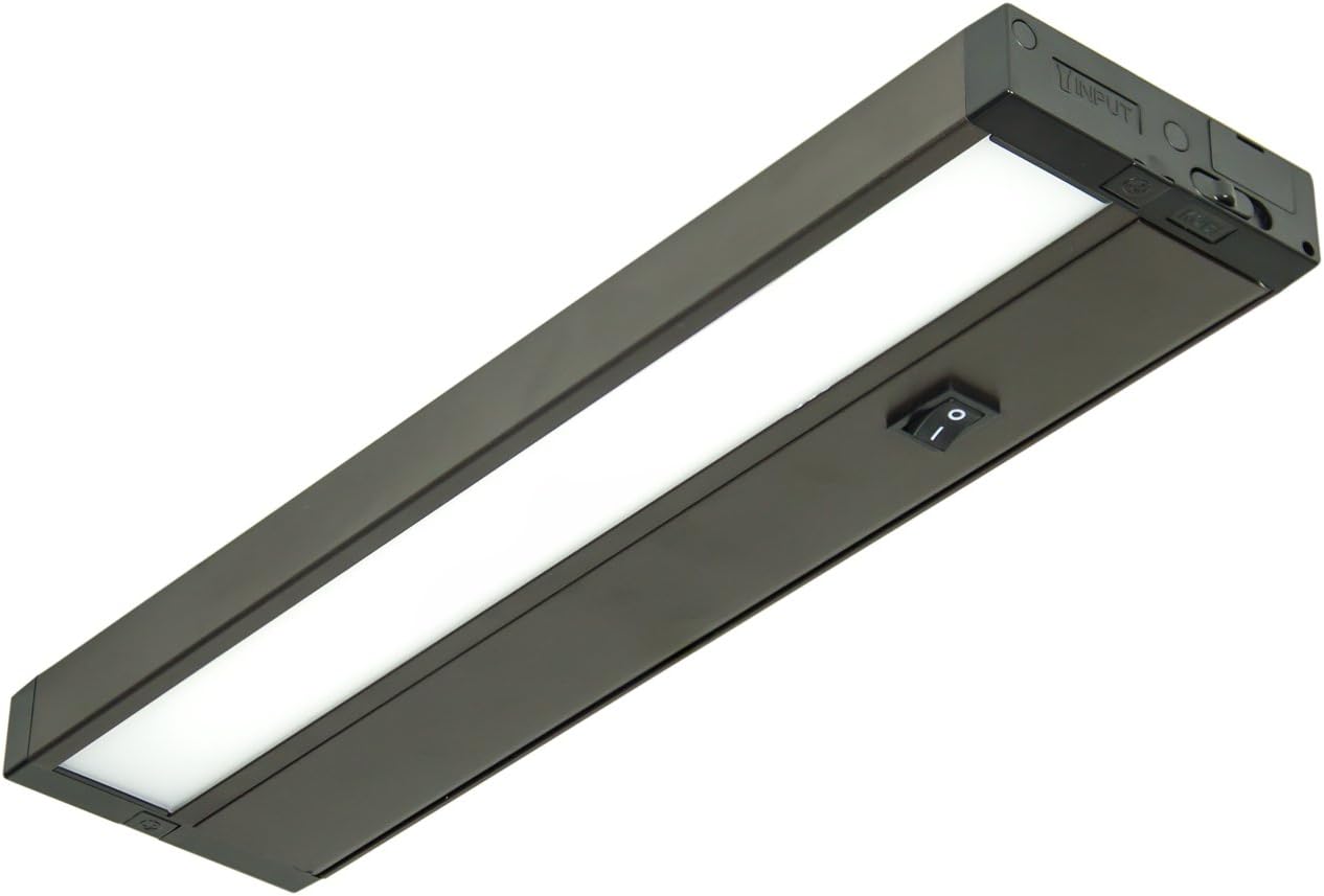 K8M1 500 lm 5000K LED Under Cabinet Lighting Fixture, 14", Bronze Finish