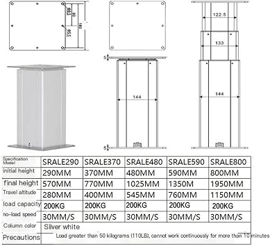200 kg Three-Section Electric Lifting Column for Industrial Automation(SRALE480)
