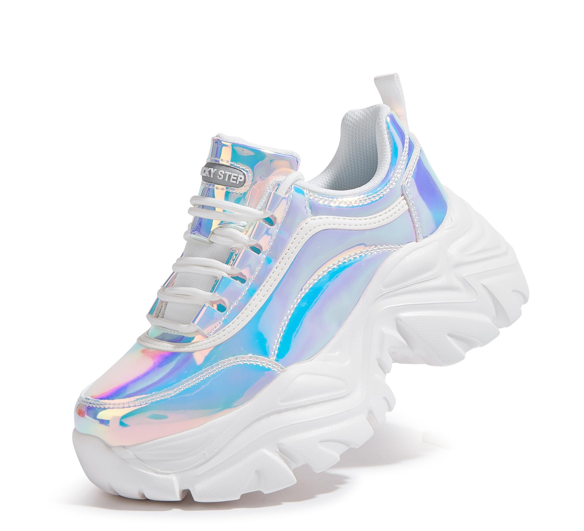 LUCKY STEP Sneakers robuste da Donna, Scarpe Casual con Plateau alla Moda, comode Sneakers con Zeppa