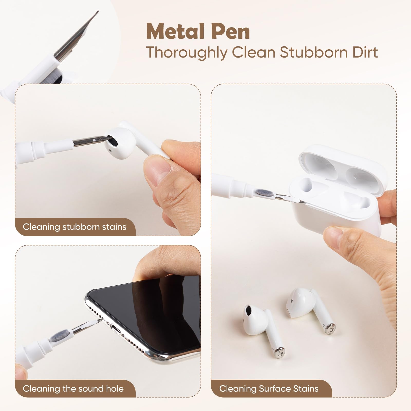 MJDJG Airpod Cleaner Kit, Earbud Cleaning Kit for Airpods Pro 1 2 3, Phone Cleaner Kit with Brush for Bluetooth Earbuds Cleaner, Wireless Earphones,iPhone,Laptop, Charging Box.