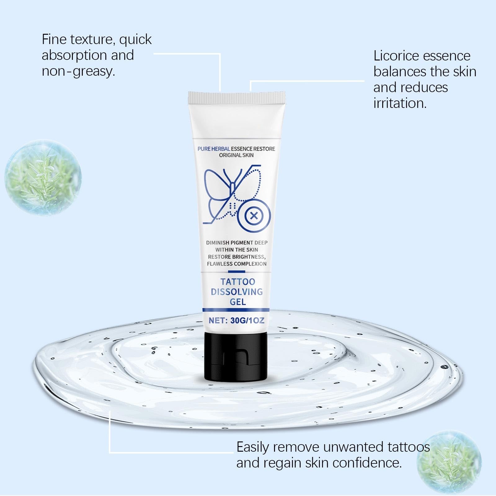 Taattoo Removal Creaam Fast And Effective Removal Absorption No Care Gel Gently Cleanses And Skin Moisturizing Skin Care Gel 30g/1oz — view 5