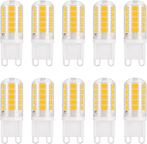 DiCUNO Bombilla LED G9 equivalente a 40 W 4 W, 4000 K blanco natural, bombilla T4 de 400 lm, no regulable, base G9 de repuesto bi-pin para