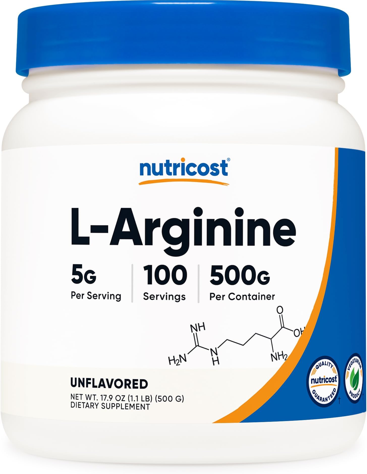 Nutricost L-アルギニンパウダー 500g 約100杯分