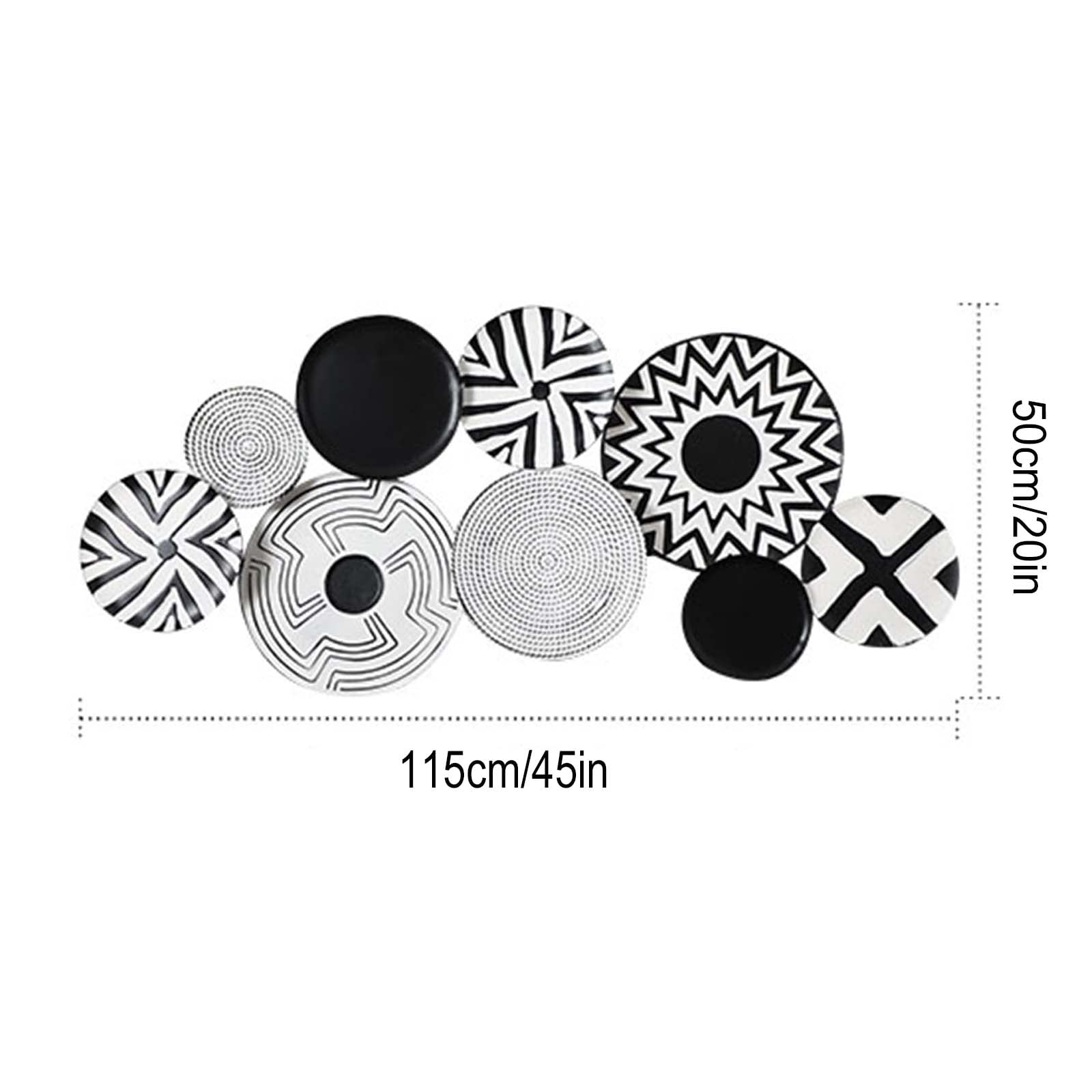 Decoración De Pared De Metal Decoración De Pared De Hierro Simple Nórdica Hecha A Mano Decoración De Pared De Fondo Tridimensional Decoración De Restaurante De Casa En Blanco Y Negro Clásico
