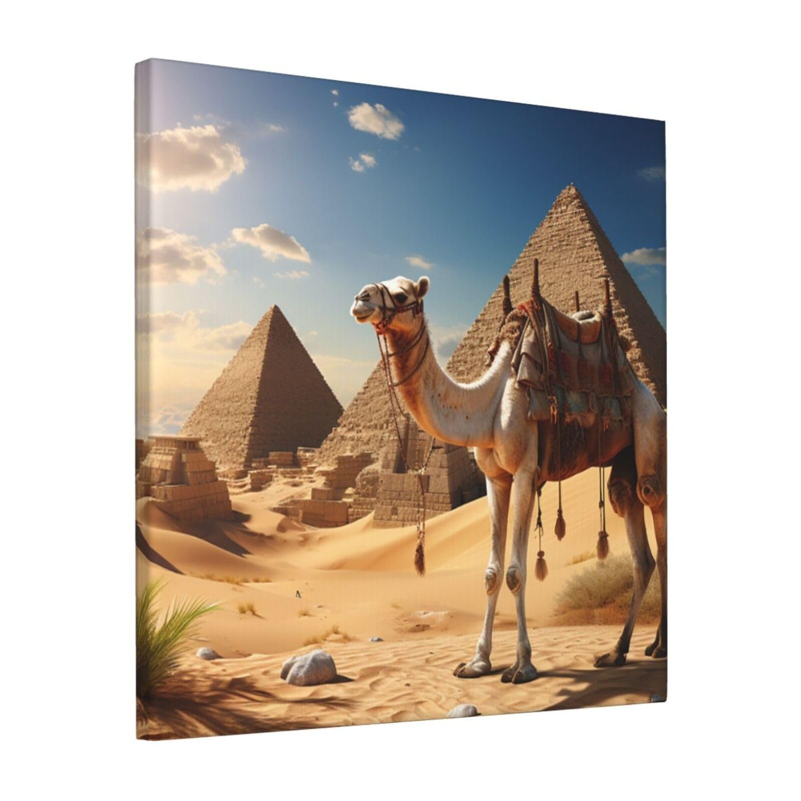 FodPand Camel Desert Canvas Wall Art for Living Room Wall Decor 12"x12" Modern Artwork Painting Pictures Hanging Canvas Prints Aesthetic Wall Art for Bedroom Bathroom Office Wallart Decor