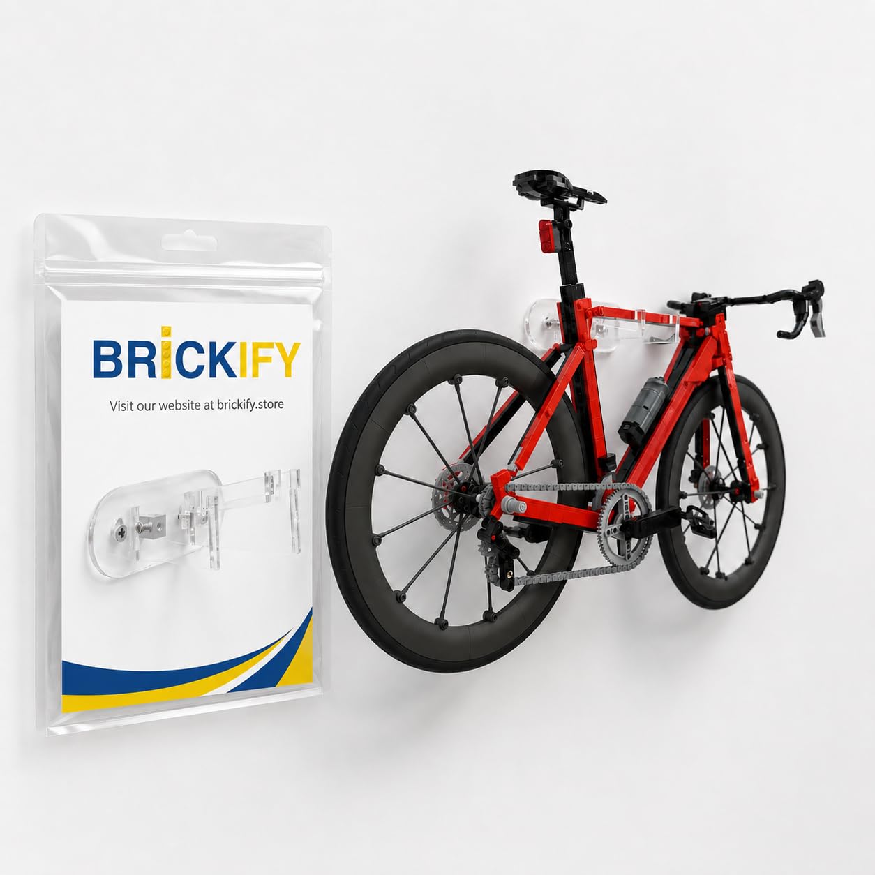 Acrylic Wall Mount Bracket Compatible with LEGO Icons Road Bike 11380 - UK Made