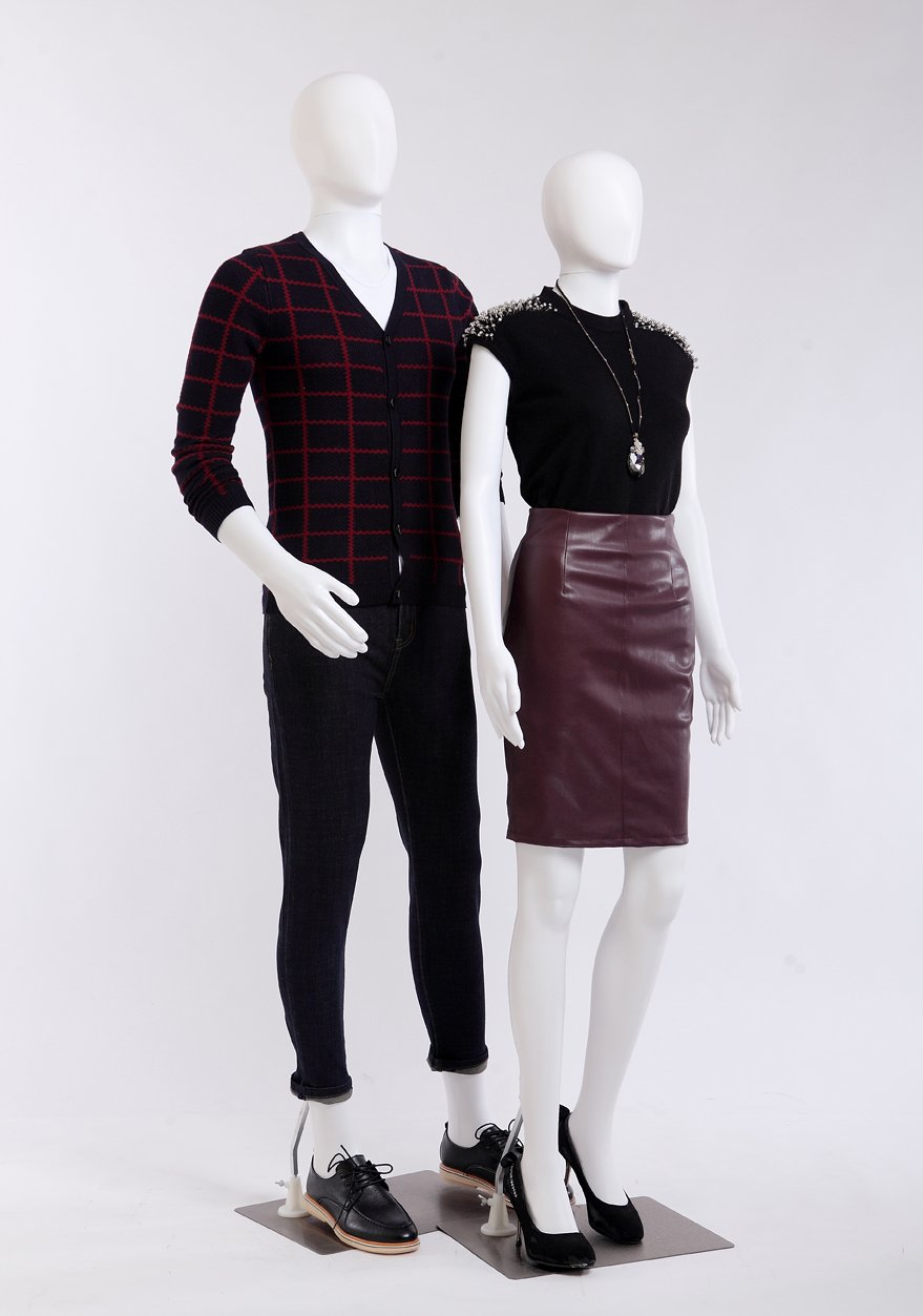 FC-7 Maniquí, mate, con base metálica, sin cara, color blanco