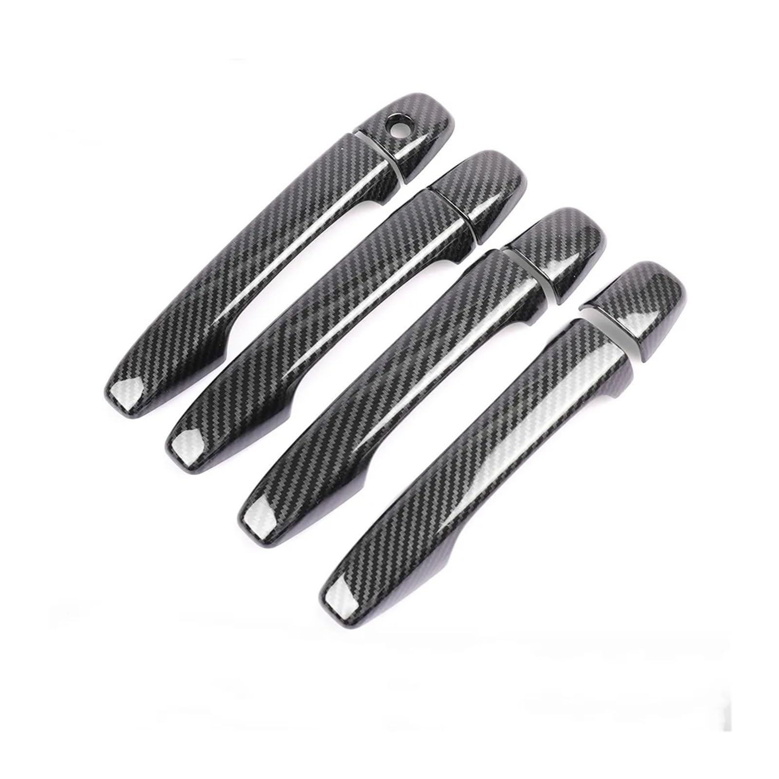 Pacsci No Keyless Entry Car Outer Door Handle For Toyota For Prius For Xw30 Zvw30 Zvw35 2010-2015 Carbon Fiber Door Handle Cover Pad Sticker Overlay Styling Accessories(No Keyless Entry)