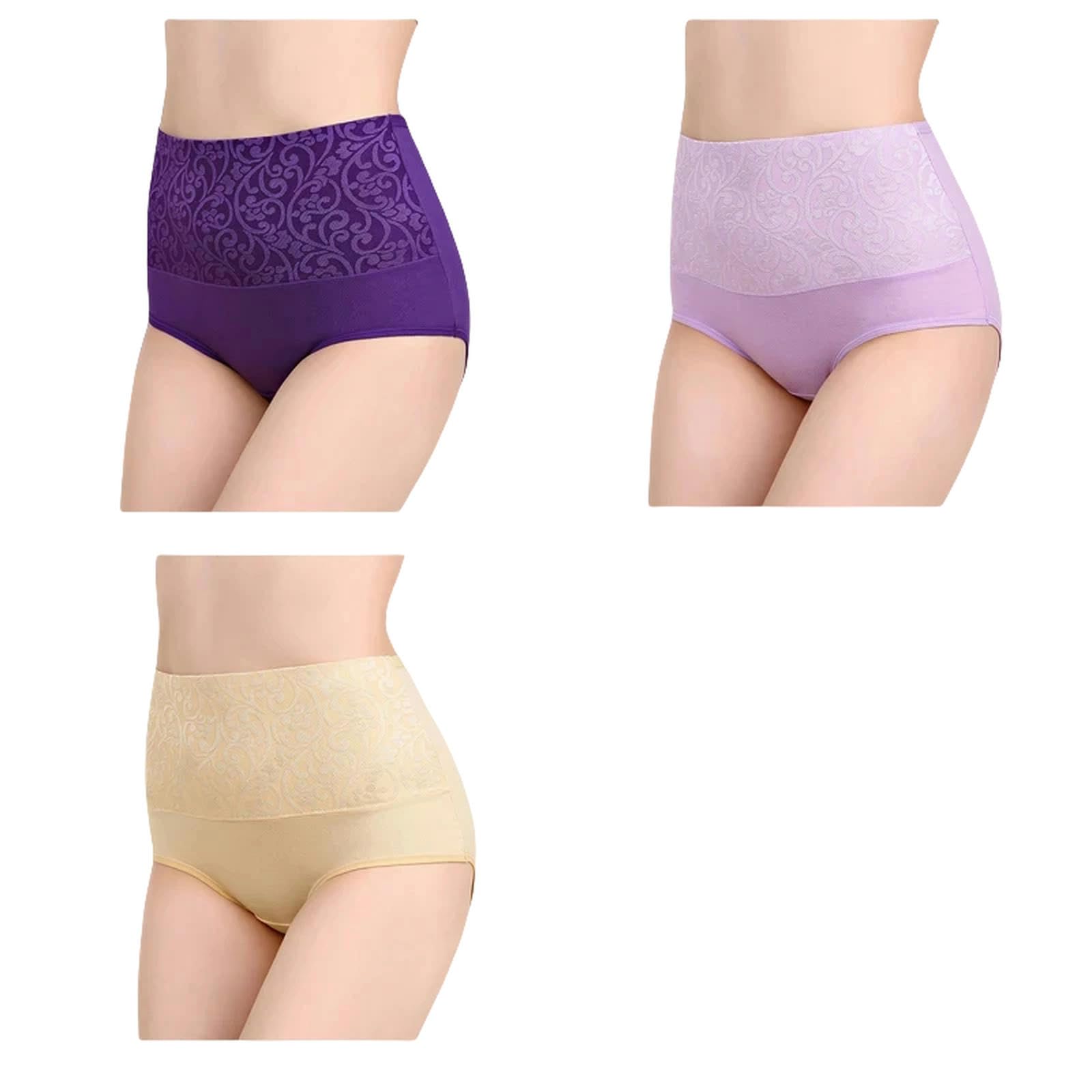 Mutande Donna Cotone Brief di Recupero Postpartum di Biancheria Intima Femminile per Mutandine Ad Alta Vita per Donne per Donne Permanenti Sexy Plus Size 3pcs-nk81-pu-lav-kh-xxl