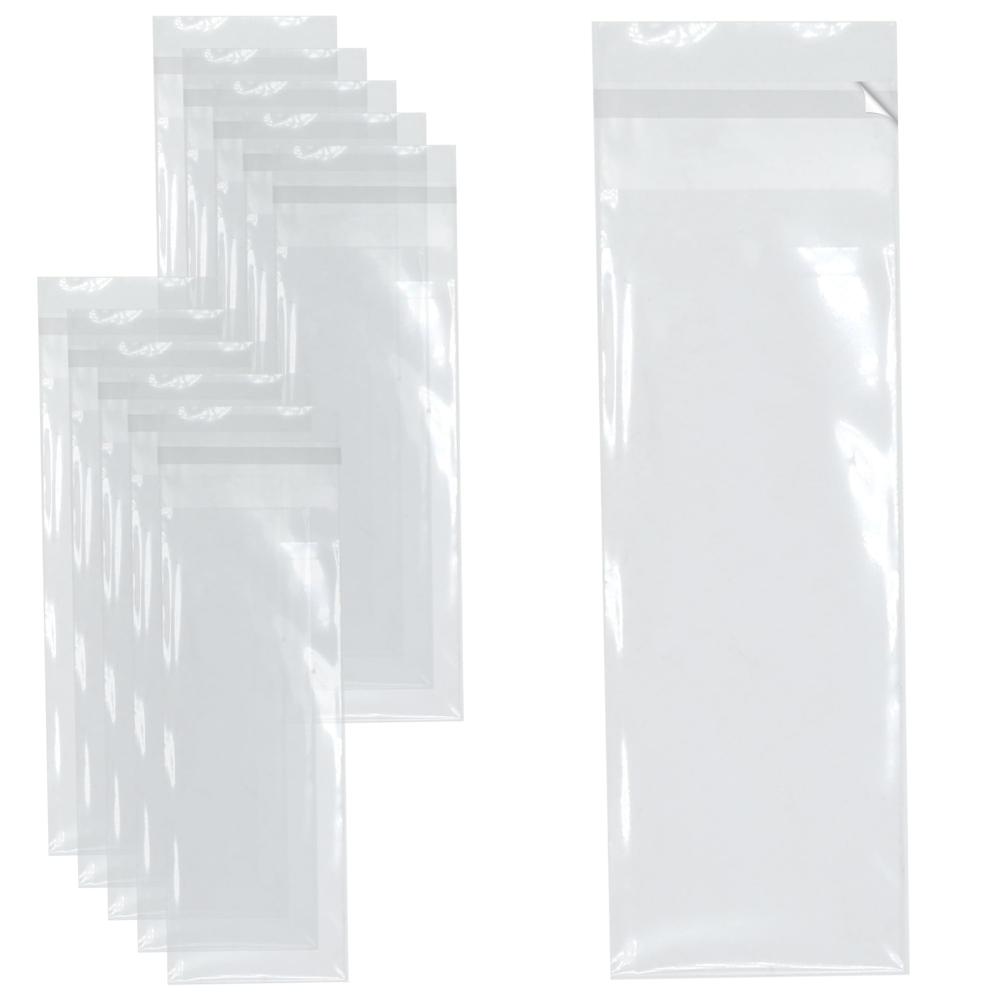 celloexpress Bookmark Cello - Cellophane Clear Display Bags 30 Micron Self Seal - 65mm x 220mm + 30mm Flap - Pack of 500