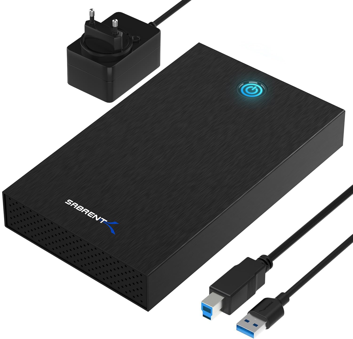 SABRENT Boitier Disque Dur 3.5, Rapide 5Gbps Boitier SSD Externe 2.5"/3.5", Adaptateur SATA USB pour SSD/HDD, Lecteur Disque Dur SATA to USB, sans Outils, câble Inclus avec Alimentation (EC-KSL3)