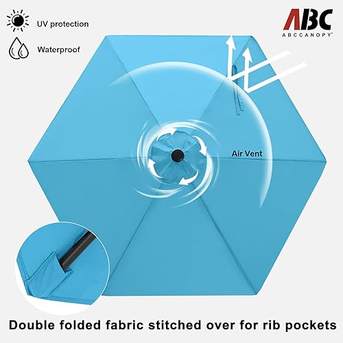 Miniatura 2 de Abccanopy Sombrillas duraderas de 7.5pies, para patio, turquesa
