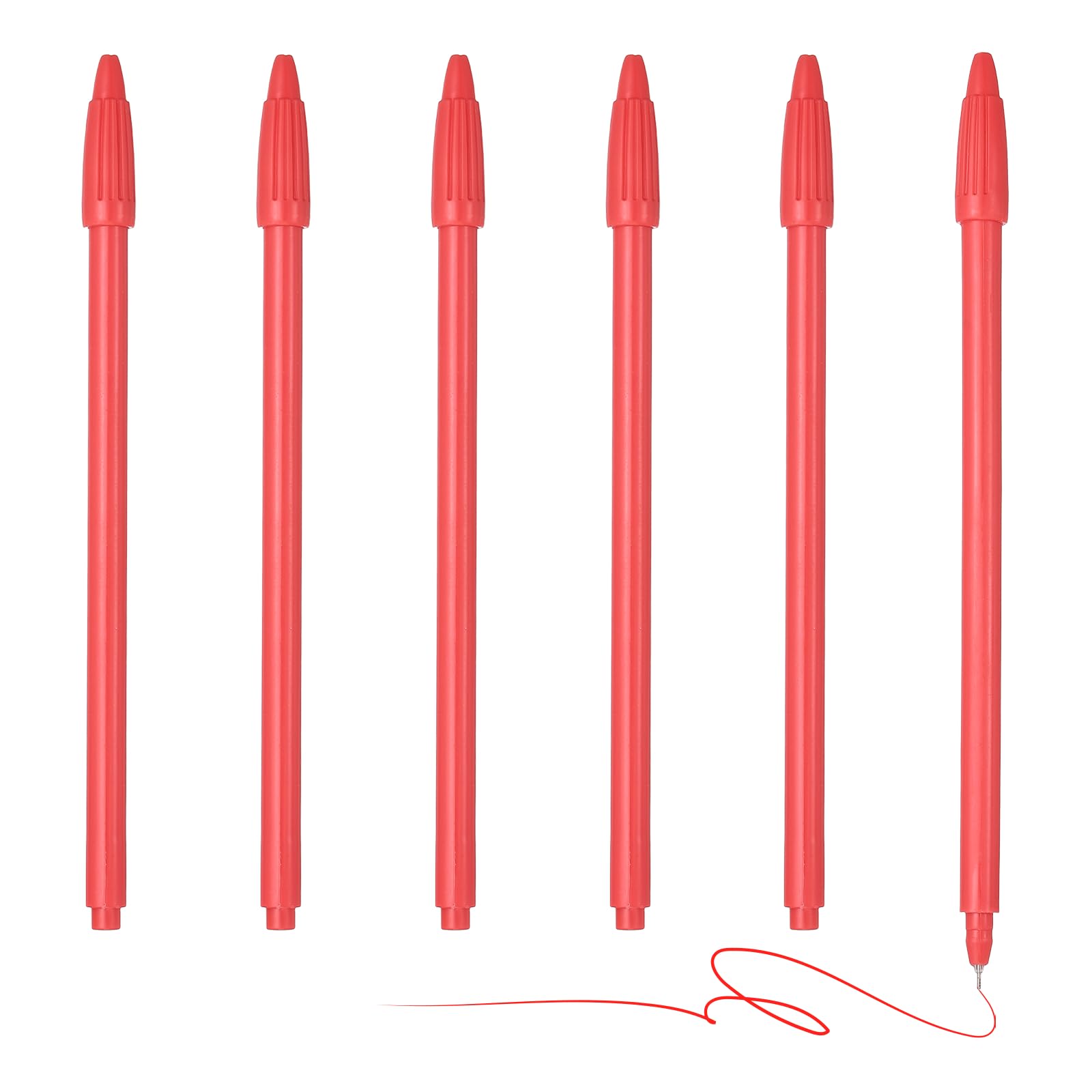 PATIKIL 6Pcs Colored Gel Ink Pens, 0.5mm Red Gel Ink Ballpoint Pens Fine Point Smooth Writing for Journaling Notebook Office Stationery Drawing Teachers, Red