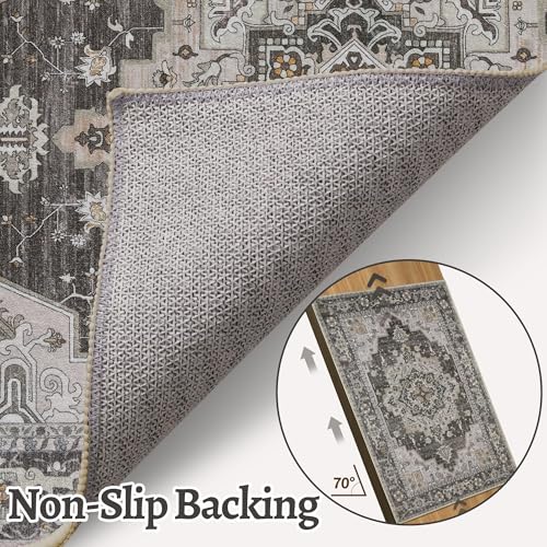 Image of Tangsoo 8x10 Washable Area Rugs for Living Room, Vintage Non Slip Large Rug