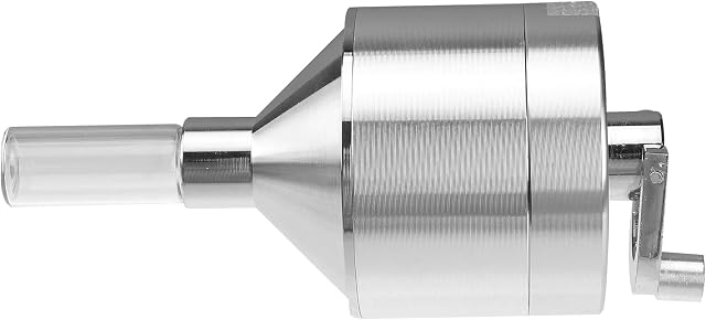 BESTOMZ 1pcs Metal Powder Grinder Hand Mill Funnel with Snuff Glass Bottle