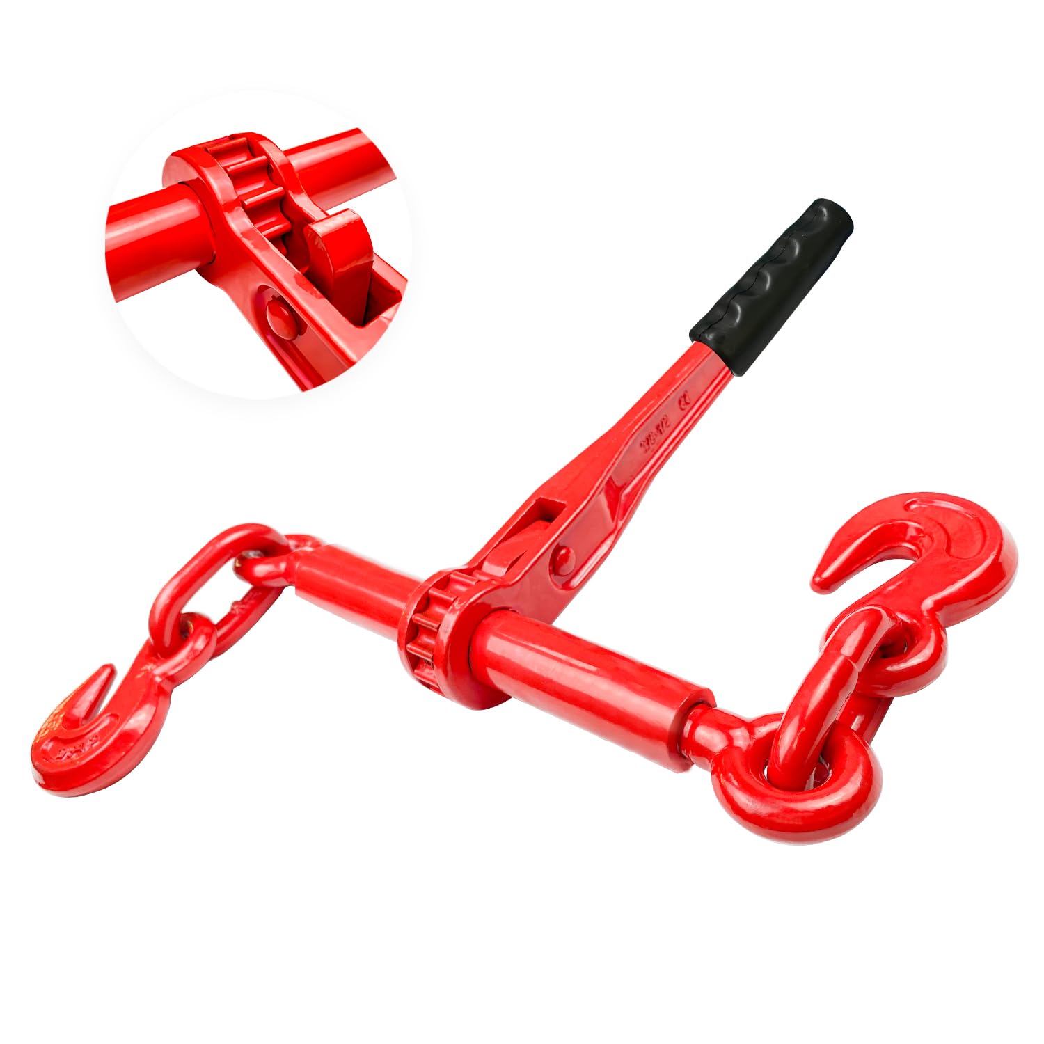 YATOINTO Ratchet Chain Binders 3/8'' - 1/2‘’ | Load Binder with 2 Grab Hooks | Tie Downs for Grade 70 Transport Chain | 9,200 Lbs. Safe Working Load - Heavy Duty Ratchet Binders for Towing