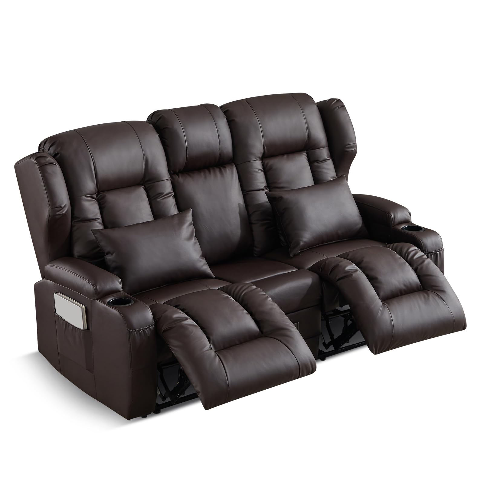 SAMERY 67.6 inch RV Loveseat Recliner Sofa in Brown