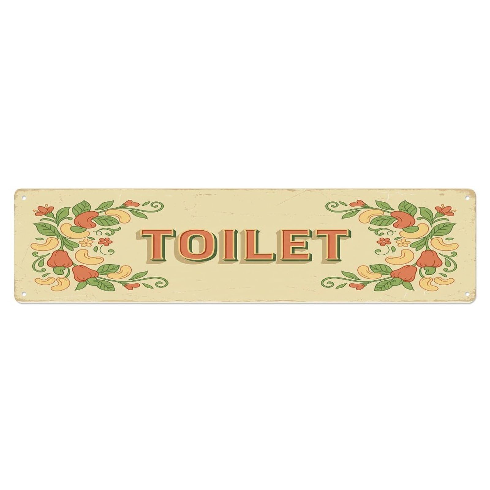 Cmhok Vintage Style Toilet Signage Cashew Vintage Metal Tin Sign Wall Decor For Cafe, Club, Garden Metal Poster 4X16inch