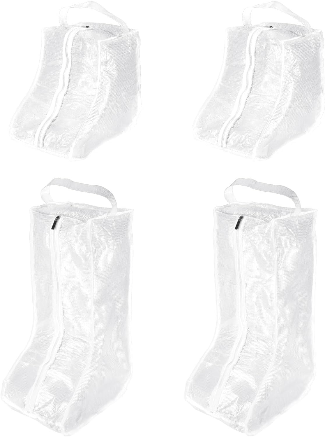 PATIKIL Boots Storage Bags, 4 Pack Waterproof Tall/Short Boot Carry Organizer Protector for Travel Daily Use, White