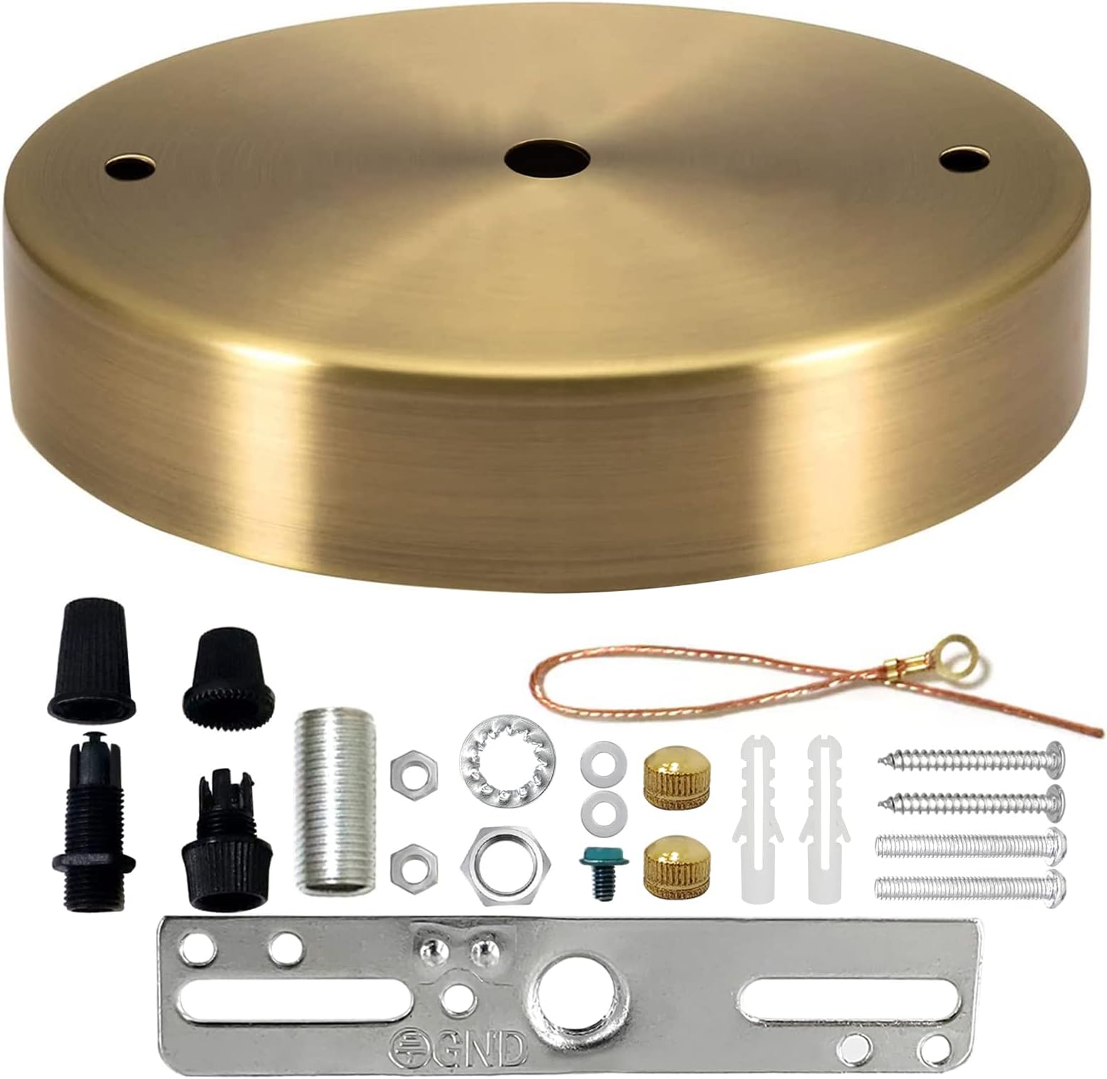 Light Canopy Kit Gold, 4.7" US UL Vintage Chandelier Ceiling Light Plate for Pendant Light Chandelier Canopy Kit with All Mounting Hardware, Light Fixture Cover Plate for Easy Installation
